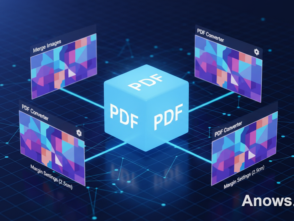 تحويل صور متعددة إلى ملف PDF واحد مع ضبط الهوامش